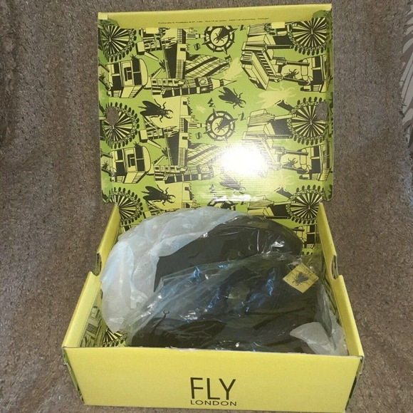 FLY London-SAME-109 FLY-Heritage Black Leather Combat Boots-Side Zip-Sz … - Picture 3 of 14